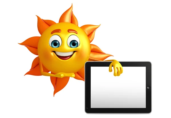 Sun Character with tab — Stock Photo, Image