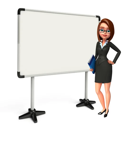 Young Business Woman with display board — Stock Photo, Image