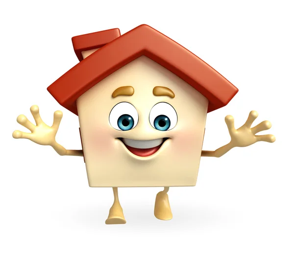 Personaje de la casa con pose feliz — Foto de Stock