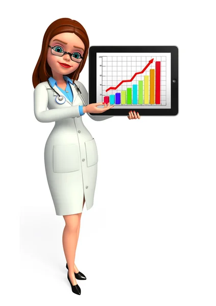 Young Doctor with business graph — Stock Photo, Image