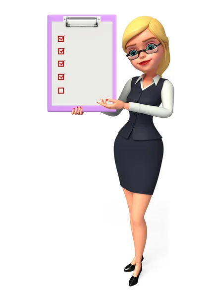 Office meisje met Kladblok — Stockfoto