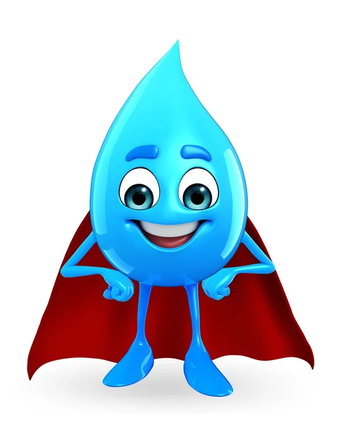 Super Water Drop Character — Stock Photo, Image