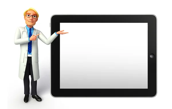 Young Doctor with tab — Stock Photo, Image