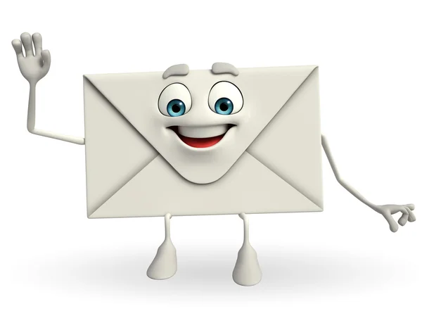 Personaje de correo con pose de hola — Foto de Stock