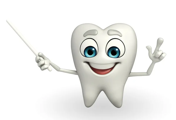 Tänder karaktär pekar — Stockfoto