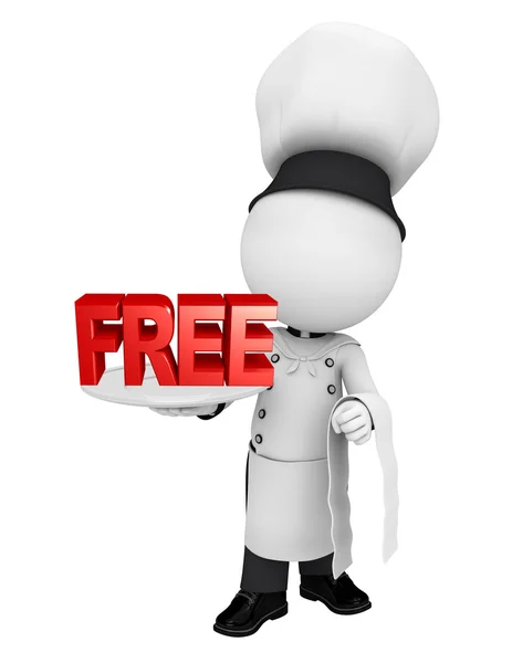 Chef with free text sign — Stock Photo, Image