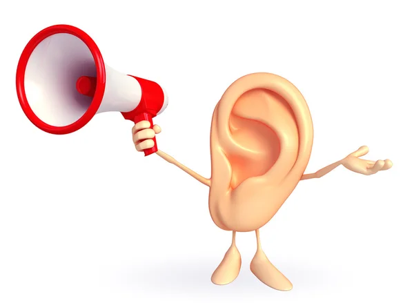Charakter ucha z głośnika — Zdjęcie stockowe