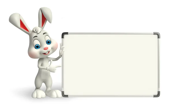 Easter Bunny with display board — Stock Photo, Image