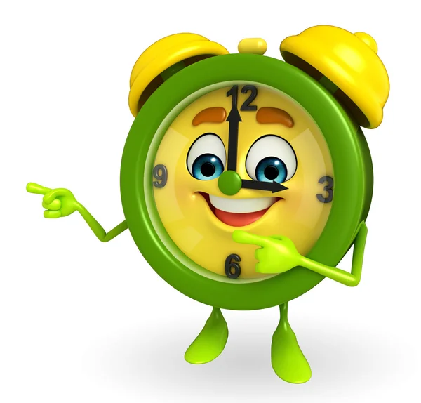 Table clock character is pointing — Stock Photo, Image