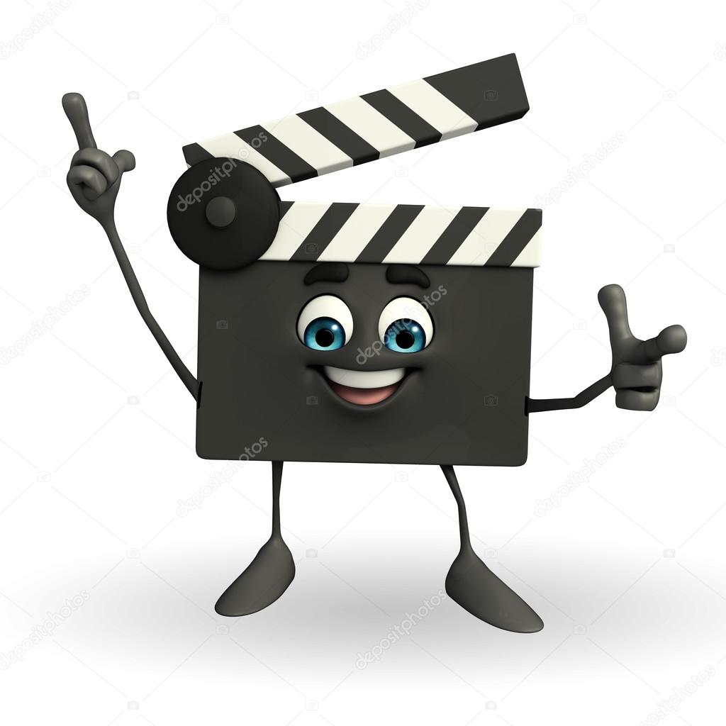 Clapper Board Character with pointing pose