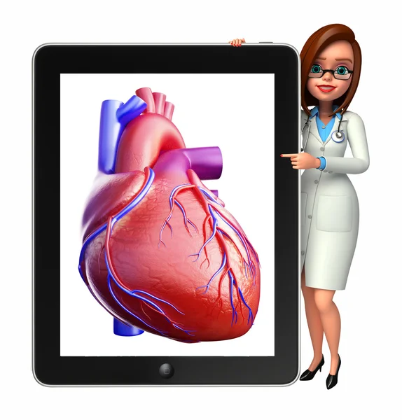 Young Doctor with heart anatomy — Stock Photo, Image