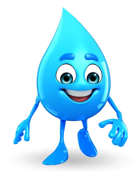 ตัวละคร Water Drop กําลังเดิน — ภาพถ่ายสต็อก