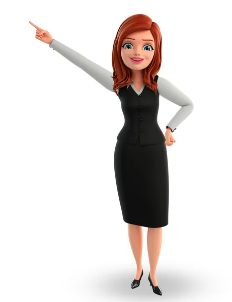 Junge Geschäftsfrau mit zuspitzender Pose — Stockfoto