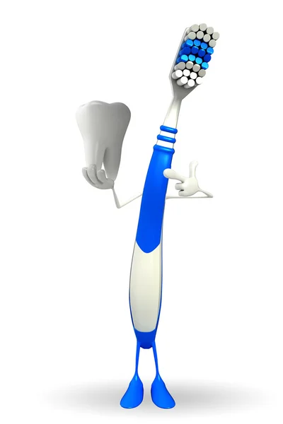 Toothbrush Character is presenting — Stock Photo, Image