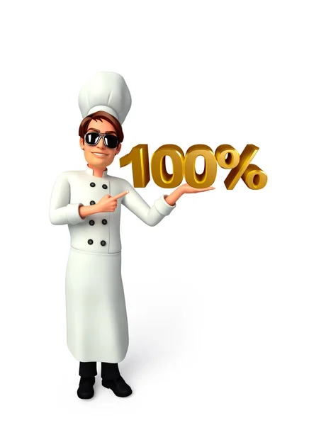 Young chef with percent sign — Stock Photo, Image