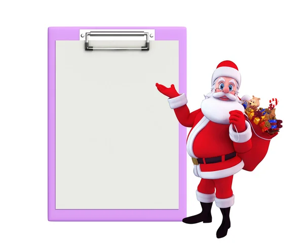 Papai Noel com bloco de notas — Fotografia de Stock