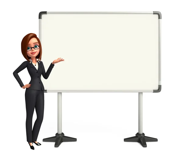 Young Business Woman with display board — Stock Photo, Image