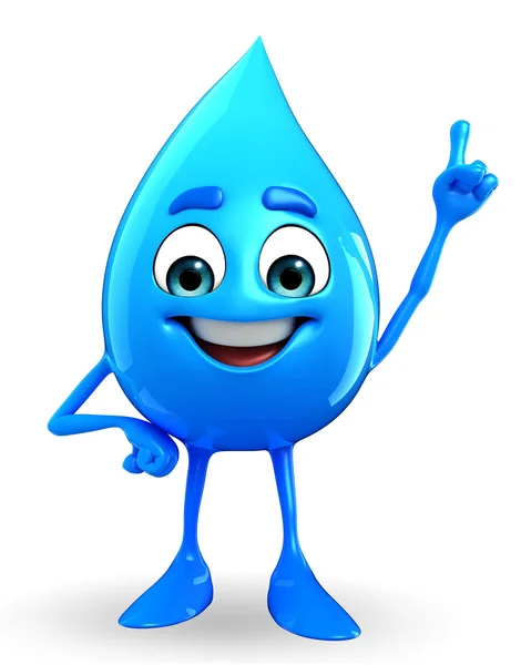 Water Drop Character is pointing — Stock Photo, Image