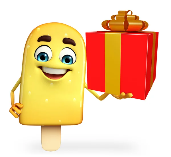 Candy Character With gift box — Stock Photo, Image