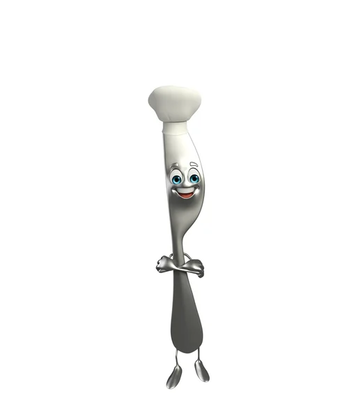 Personagem de faca com tampa de chef — Fotografia de Stock