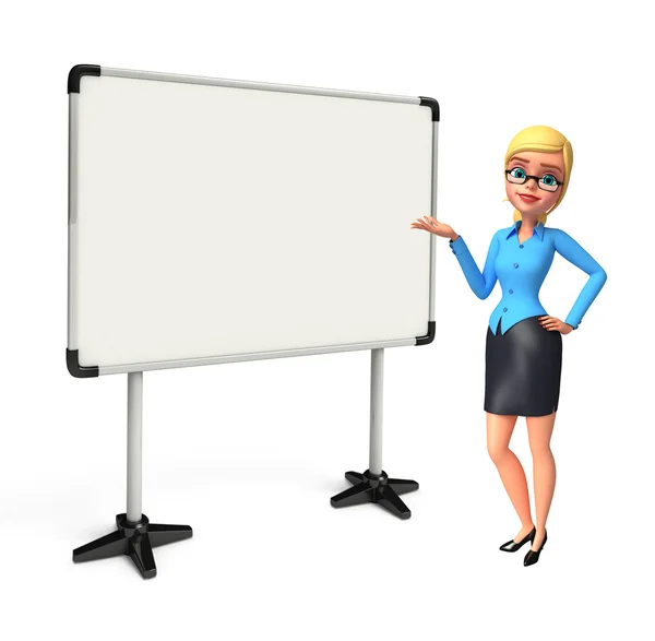 Young office girl with display board — Stock Photo, Image
