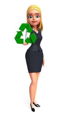 ofis kızı geri dönüşüm simgesini