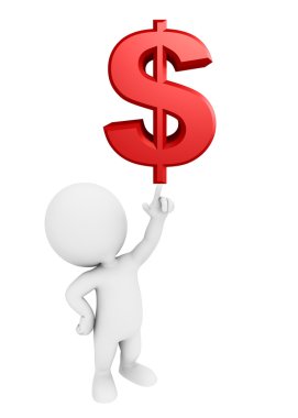 Doller işareti ile beyaz karakter
