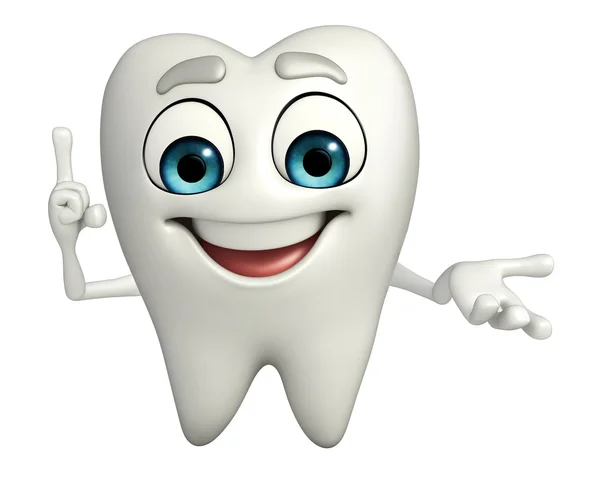 Teeth character is pointing — Stock Photo, Image