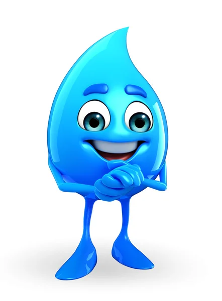 Water Drop Character is happy — Stock Photo, Image