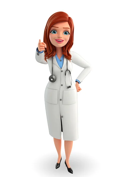 Young Doctor with pointing pose — Stock Photo, Image