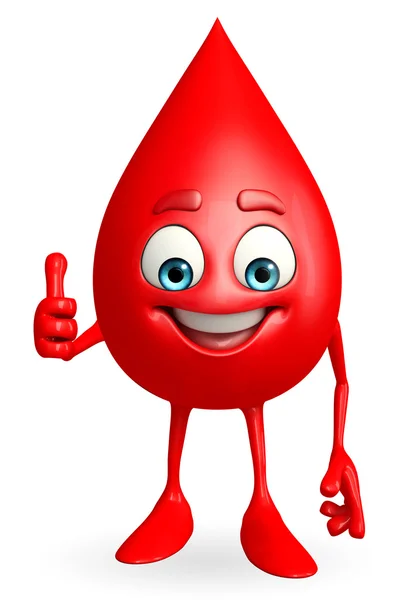 Blood Drop Character with best sign — Stock Photo, Image