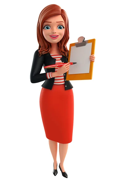 Young Corporate lady with notepad — Stock Photo, Image