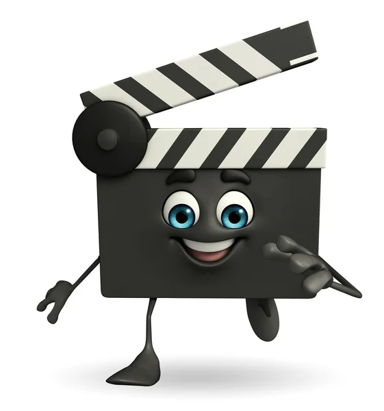 Clapper Board Character is running — Stock Photo, Image