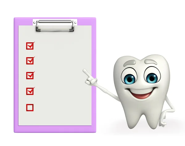 Carácter de los dientes con bloc de notas —  Fotos de Stock