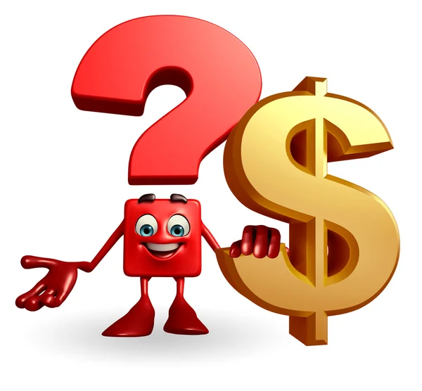 Question Mark character with dollar sign — Stock Photo, Image