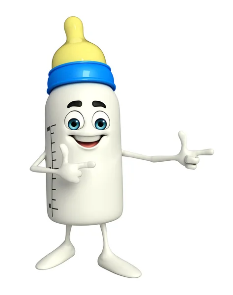 Baby Bottle character with happy pose — Stock Photo, Image