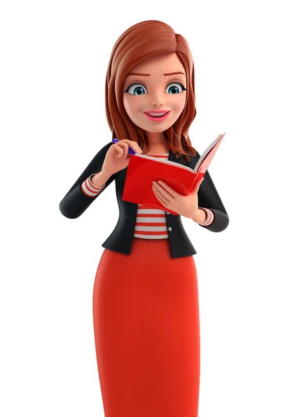 Young Corporate lady is reading — Stock Photo, Image