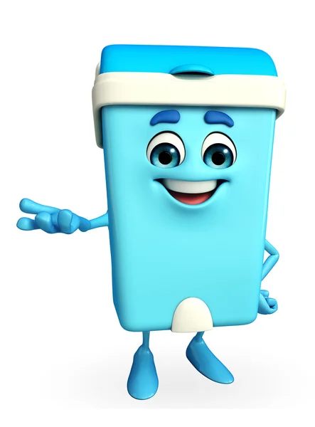Dustbin Character with presenting pose — Stock Photo, Image