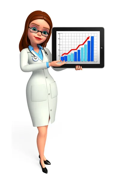Médico jovem com gráfico de negócios — Fotografia de Stock