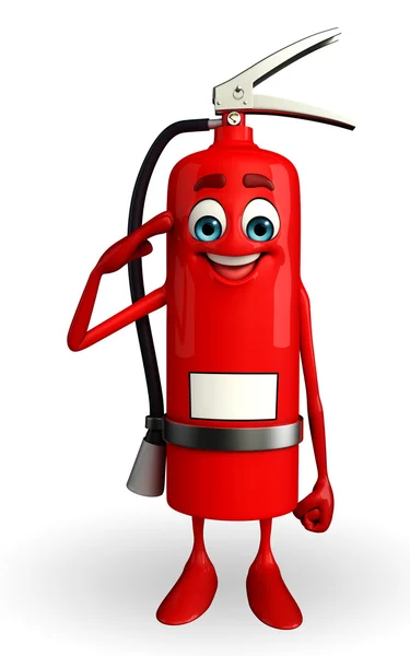 Fire Extinguisher character with Salute pose — Stock Photo, Image