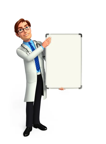 Young Doctor with display board — Stock Photo, Image