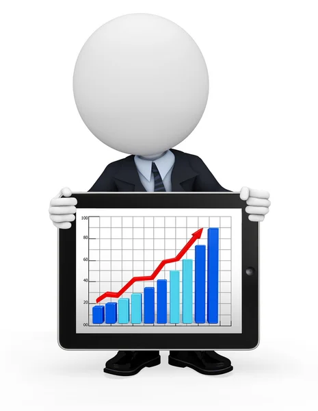 Affärsman med business graf — Stockfoto