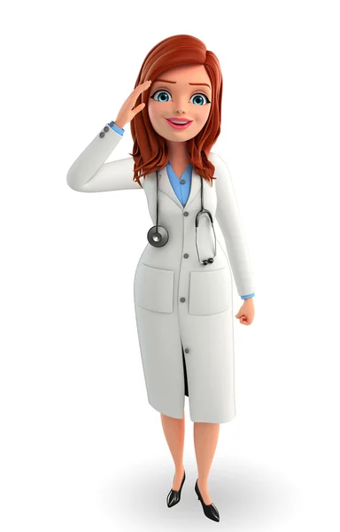 Young Doctor with salute pose — Stock Photo, Image