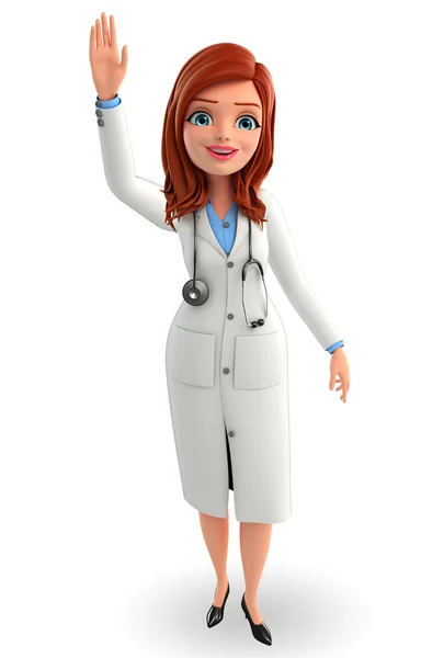 Young Doctor with hello pose — Stock Photo, Image