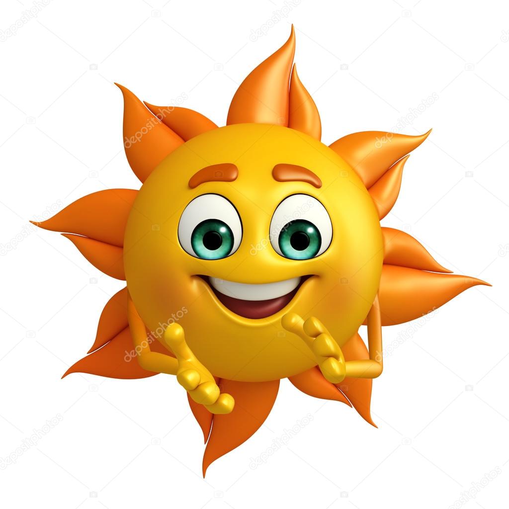 Sun Character is clapping
