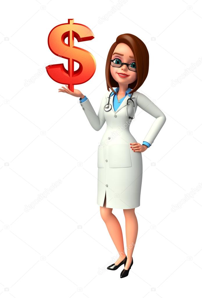 Young Doctor with doller sign 