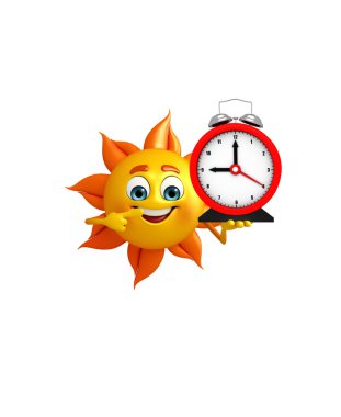Güneş karakteri ile masa saati