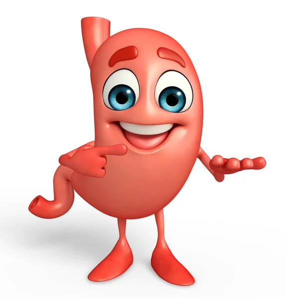 Cartoon Character of stomach with holding pose — Stock Photo, Image