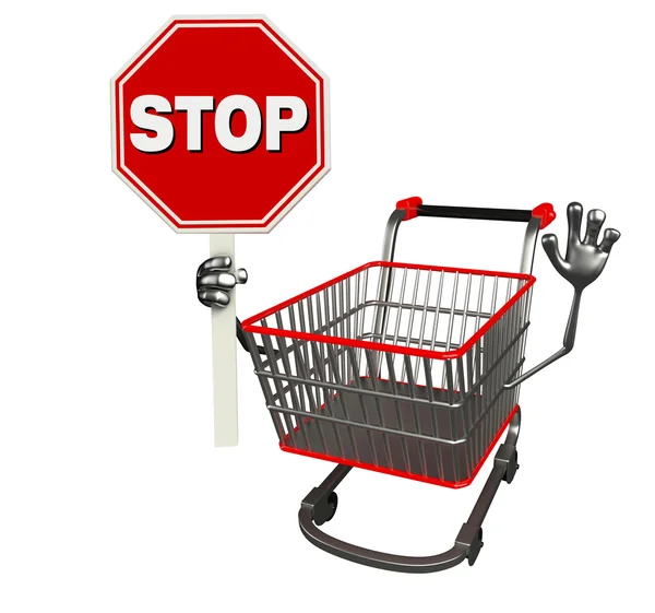 The trolly charecter with stop sign — Stock Photo, Image