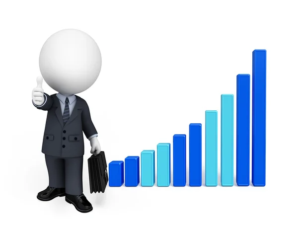 Business Man with business graph — Stock Photo, Image